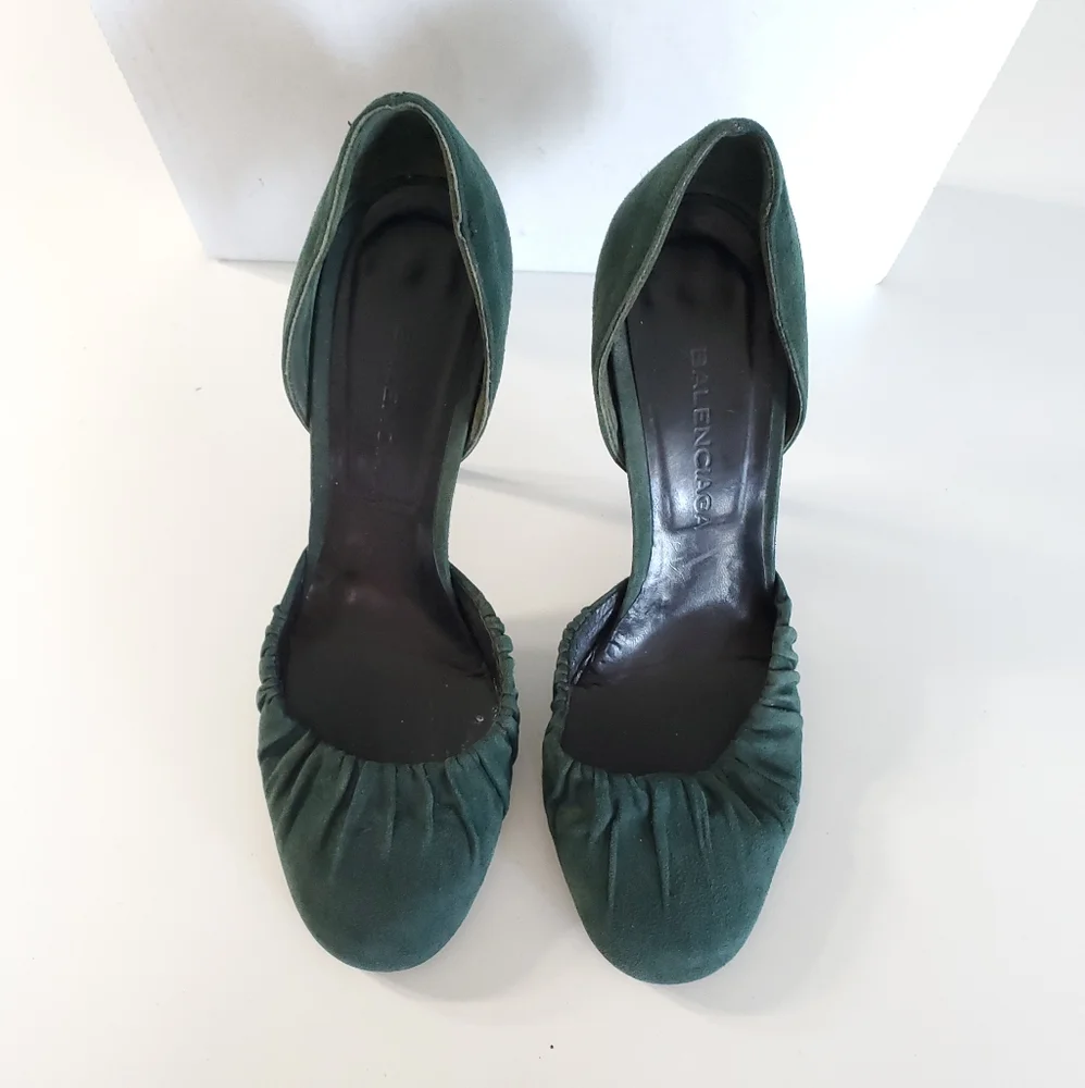 Balenciaga Green Suede Stiletto Heels 39 = US 9 - Picture 6 of 7